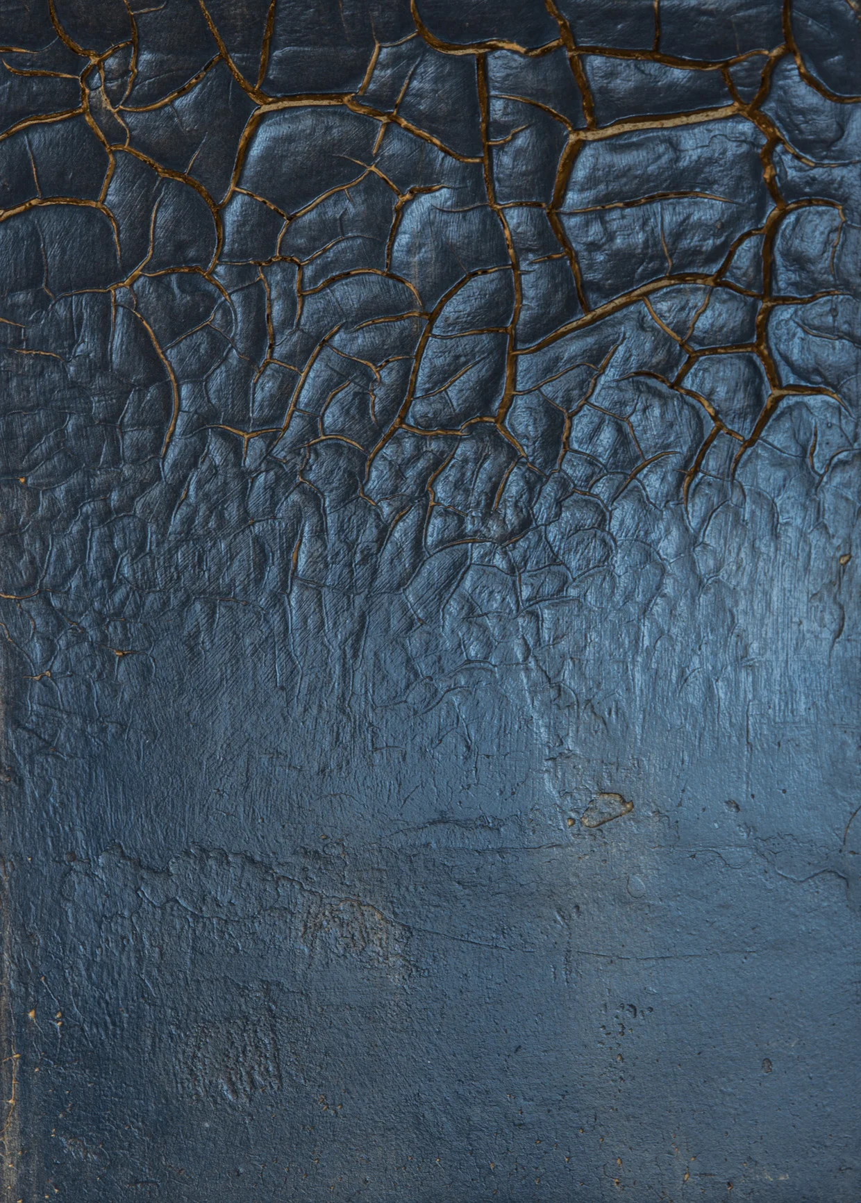 Craquelure-Oberfläche in Blau und Gold